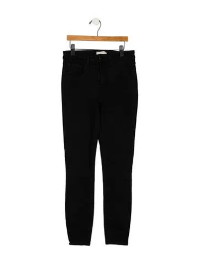 Pre-owned L'agence Mid-rise Skinny Leg Jeans In Black