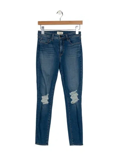Pre-owned L'agence Mid-rise Skinny Leg Jeans In Blue