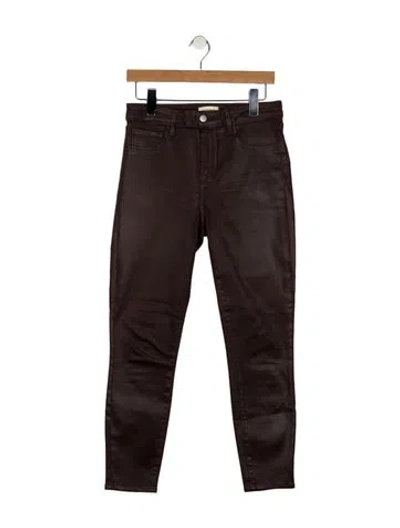 Pre-owned L'agence Mid-rise Skinny Leg Jeans In Brown