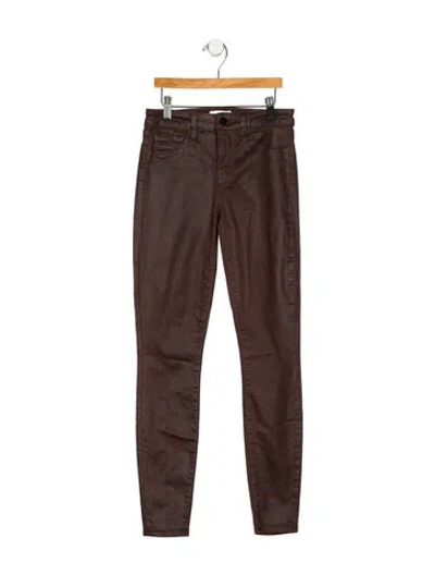 Pre-owned L'agence Mid-rise Skinny Leg Jeans In Brown