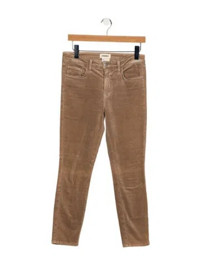 Pre-owned L'agence Mid-rise Skinny Leg Jeans In Brown