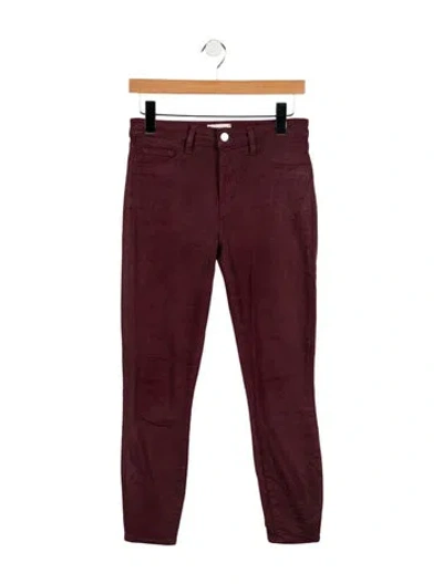 Pre-owned L'agence Mid-rise Skinny Leg Jeans In Burgundy