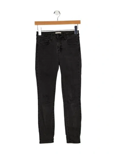 Pre-owned L'agence Mid-rise Skinny Leg Jeans In Gray
