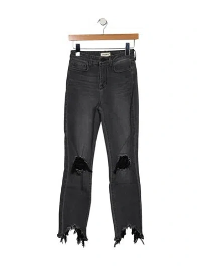 Pre-owned L'agence Mid-rise Skinny Leg Jeans In Gray