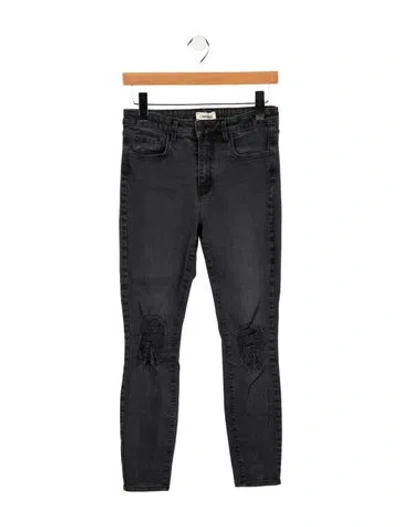 Pre-owned L'agence Mid-rise Skinny Leg Jeans In Gray