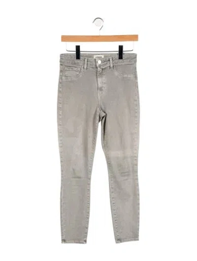 Pre-owned L'agence Mid-rise Skinny Leg Jeans In Gray