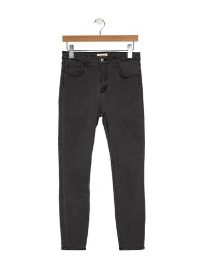 Pre-owned L'agence Mid-rise Skinny Leg Jeans In Gray