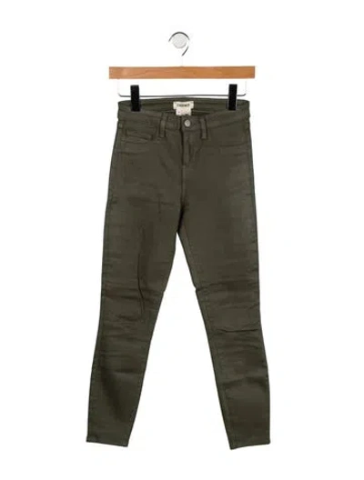 Pre-owned L'agence Mid-rise Skinny Leg Jeans In Green