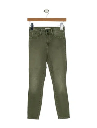Pre-owned L'agence Mid-rise Skinny Leg Jeans In Green