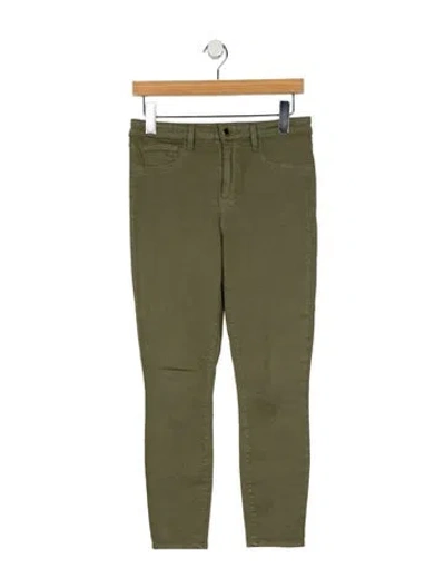 Pre-owned L'agence Mid-rise Skinny Leg Jeans In Green