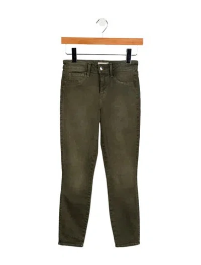 Pre-owned L'agence Mid-rise Skinny Leg Jeans In Green