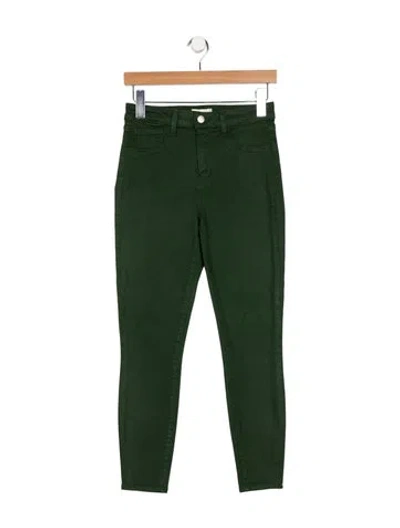 Pre-owned L'agence Mid-rise Skinny Leg Jeans In Green