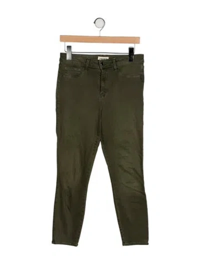 Pre-owned L'agence Mid-rise Skinny Leg Jeans In Green