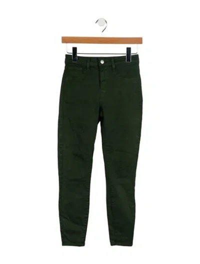 Pre-owned L'agence Mid-rise Skinny Leg Jeans In Green