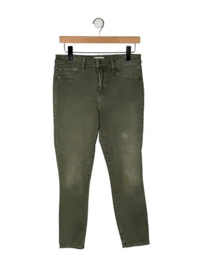 Pre-owned L'agence Mid-rise Skinny Leg Jeans In Green
