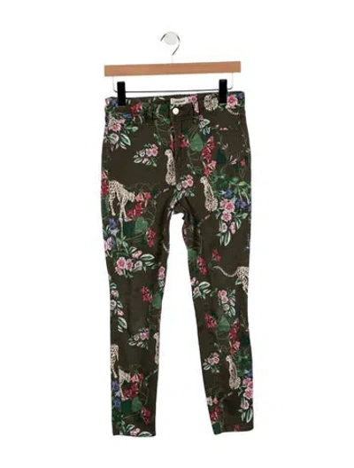 Pre-owned L'agence Mid-rise Skinny Leg Jeans In Green
