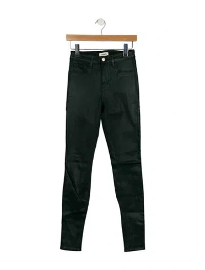 Pre-owned L'agence Mid-rise Skinny Leg Jeans In Green