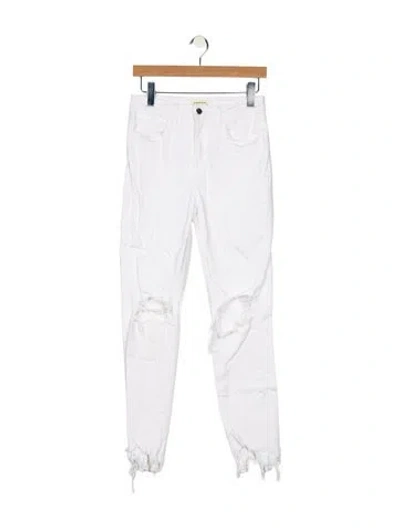 Pre-owned L'agence Mid-rise Skinny Leg Jeans In Neutral
