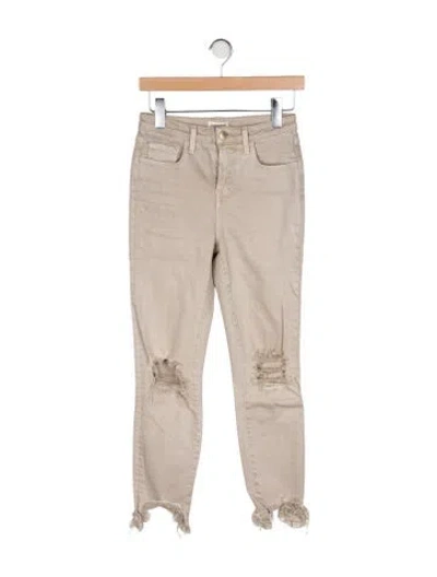 Pre-owned L'agence Mid-rise Skinny Leg Jeans In Neutral
