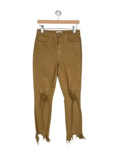 Pre-owned L'agence Mid-rise Skinny Leg Jeans In Neutral