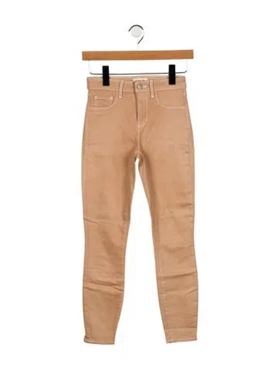 Pre-owned L'agence Mid-rise Skinny Leg Jeans In Neutral