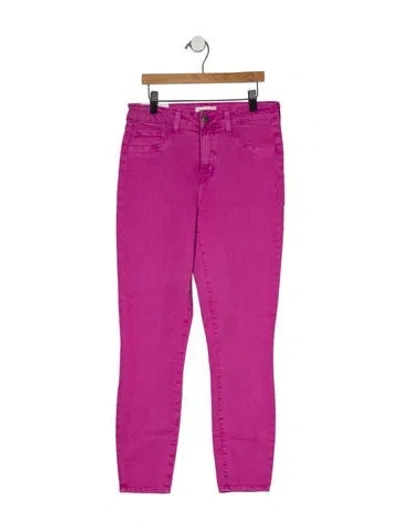 Pre-owned L'agence Mid-rise Skinny Leg Jeans In Pink