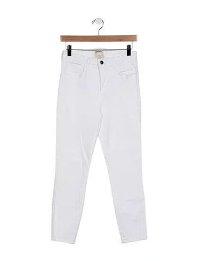 Pre-owned L'agence Mid-rise Skinny Leg Jeans In White