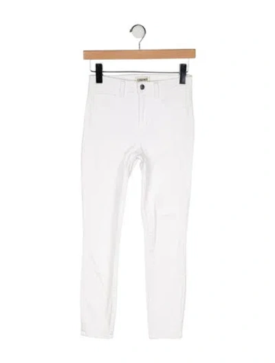 Pre-owned L'agence Mid-rise Skinny Leg Jeans In White