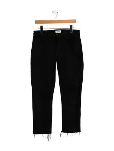 Pre-owned L'agence Mid-rise Straight Leg Jeans In Black