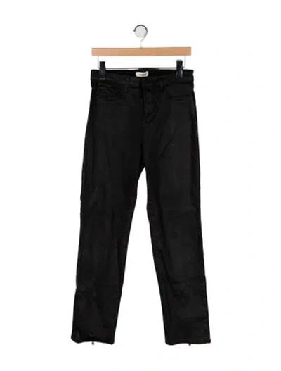 Pre-owned L'agence Mid-rise Straight Leg Jeans In Black
