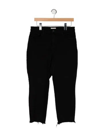 Pre-owned L'agence Mid-rise Straight Leg Jeans In Black
