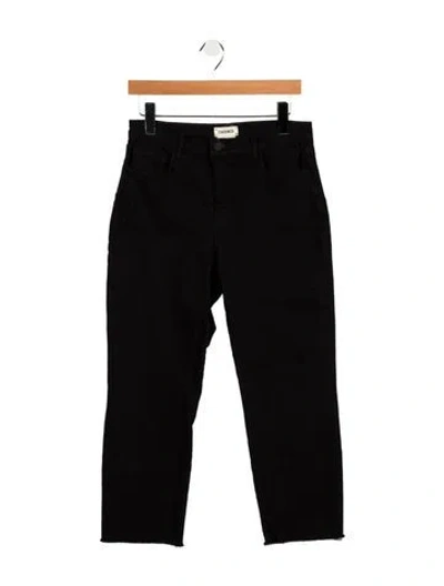 Pre-owned L'agence Mid-rise Straight Leg Jeans In Black
