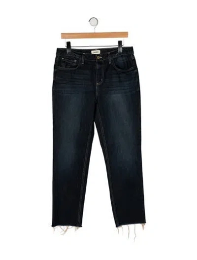 Pre-owned L'agence Mid-rise Straight Leg Jeans In Black