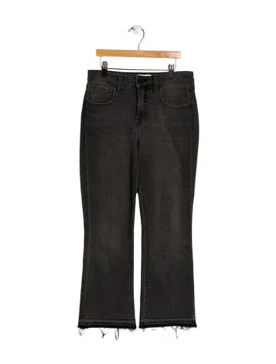 Pre-owned L'agence Mid-rise Straight Leg Jeans In Black