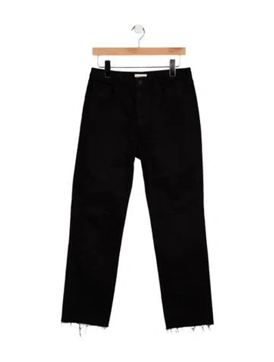 Pre-owned L'agence Mid-rise Straight Leg Jeans In Black