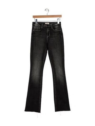 Pre-owned L'agence Mid-rise Straight Leg Jeans In Black