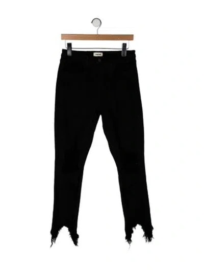 Pre-owned L'agence Mid-rise Straight Leg Jeans In Black