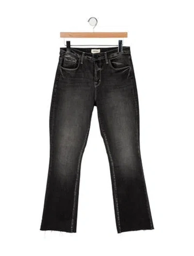 Pre-owned L'agence Mid-rise Straight Leg Jeans In Black