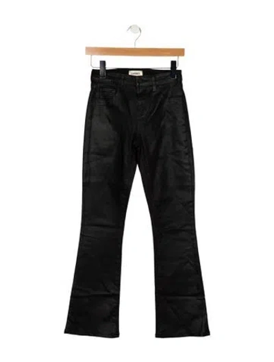 Pre-owned L'agence Mid-rise Straight Leg Jeans In Black