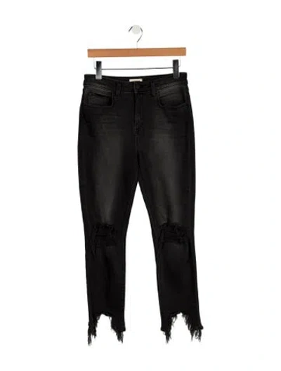 Pre-owned L'agence Mid-rise Straight Leg Jeans In Black