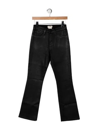 Pre-owned L'agence Mid-rise Straight Leg Jeans In Black