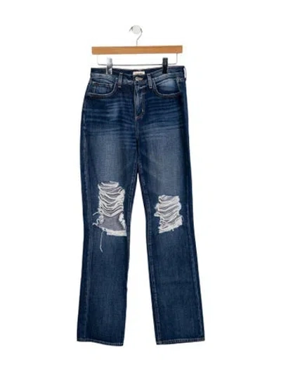 Pre-owned L'agence Mid-rise Straight Leg Jeans In Blue
