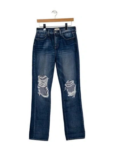 Pre-owned L'agence Mid-rise Straight Leg Jeans In Blue