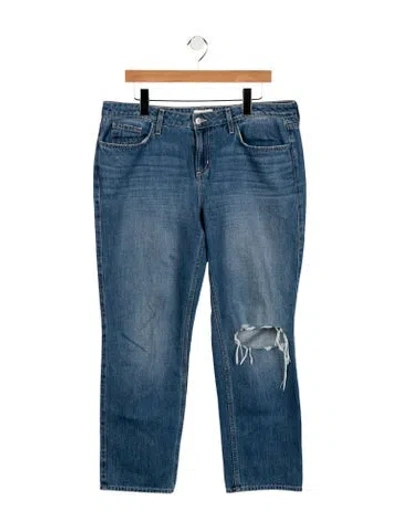 Pre-owned L'agence Mid-rise Straight Leg Jeans In Blue