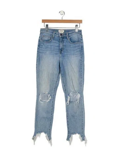 Pre-owned L'agence Mid-rise Straight Leg Jeans In Blue