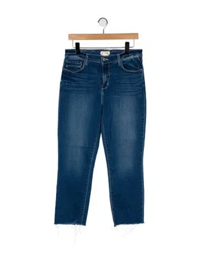 Pre-owned L'agence Mid-rise Straight Leg Jeans In Blue