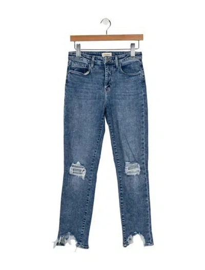Pre-owned L'agence Mid-rise Straight Leg Jeans In Blue