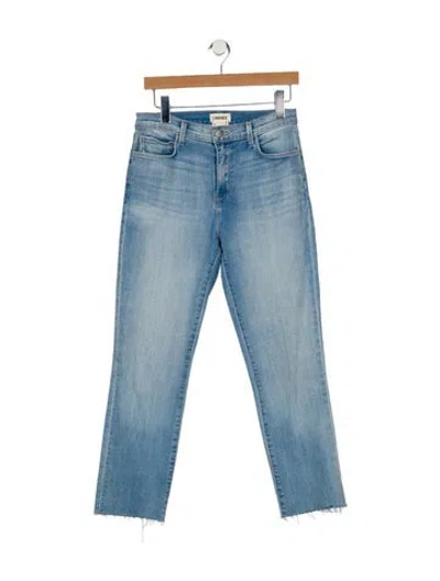 Pre-owned L'agence Mid-rise Straight Leg Jeans In Blue