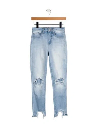 Pre-owned L'agence Mid-rise Straight Leg Jeans In Blue