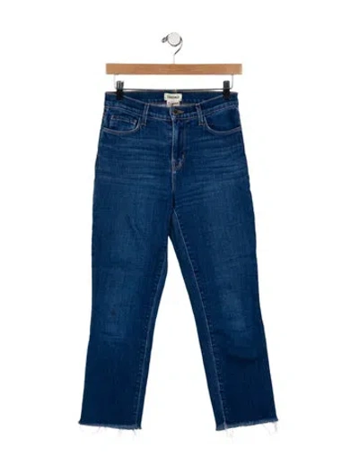 Pre-owned L'agence Mid-rise Straight Leg Jeans In Blue